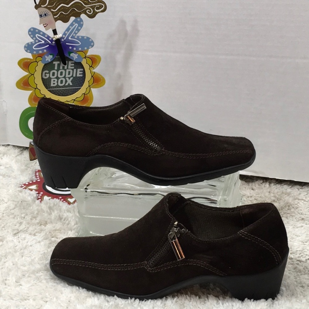 Aquatalia brown suede pump wedge
